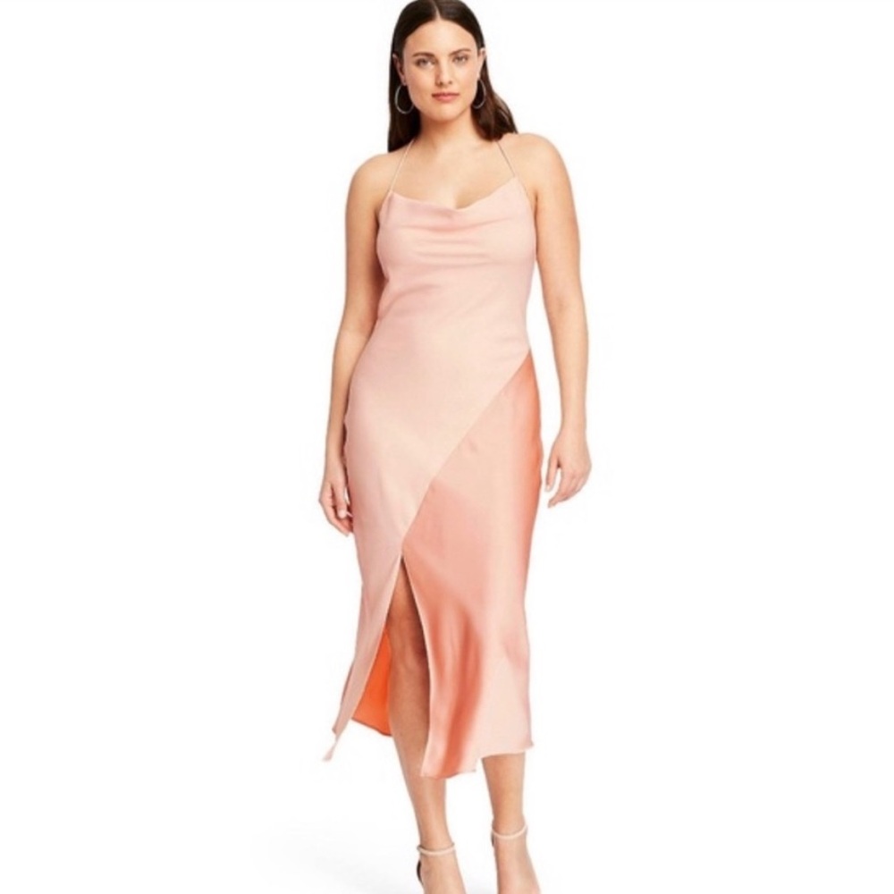 NWOT Cushnie for Target Blush Pink Satin Midi Dress